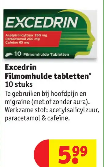 Kruidvat Excedrin filmomhulde tabletten aanbieding