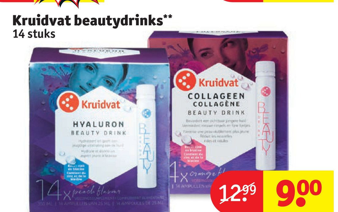 Kruidvat beautydrinks aanbieding bij Kruidvat