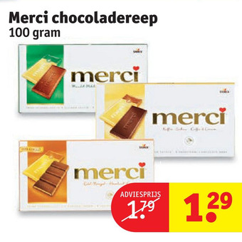 Kruidvat Merci chocoladereep aanbieding