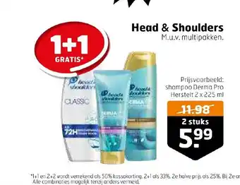 Trekpleister Head & Shoulders 1 + 1 gratis aanbieding