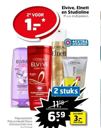 Trekpleister Elvive, Elnett, en Studioline 2 stuks aanbieding