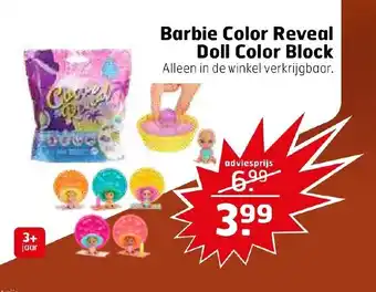 Trekpleister Barbie Color Reveal Doll Color Block aanbieding