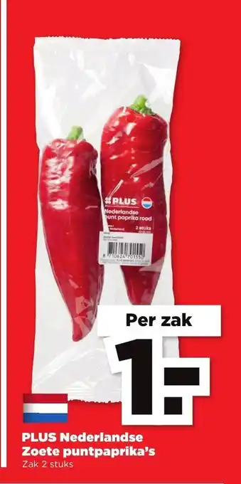 PLUS Nederlandse Zoete puntpaprika's aanbieding