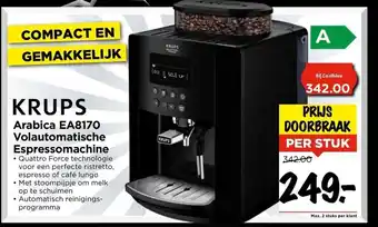 Vomar Voordeelmarkt Krups Arabica EA8170 Volautomatische Espressomachine aanbieding