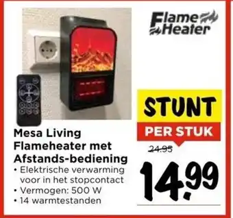 Vomar Voordeelmarkt Mesa Living Flameheater met Afstands-bediening aanbieding