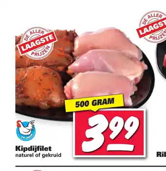 Nettorama Kipdijfilet naturel of gekruid 500 gram aanbieding