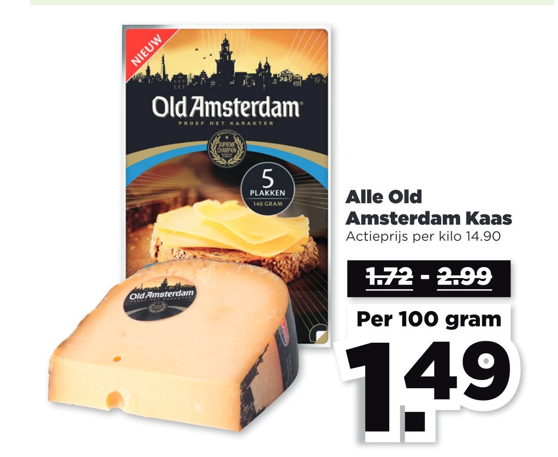 Alle old amsterdam kaas aanbieding bij PLUS