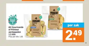 Albert Heijn Gourmande of Primeur aardappelen 1.5 kilo aanbieding