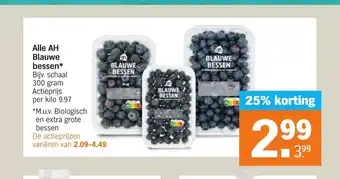 Albert Heijn Alle AH Blauwe bessen 300 gram aanbieding