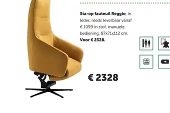 Woonboulevard Poortvliet Sta-op fauteuil reggio aanbieding