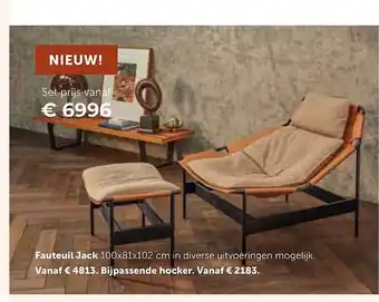 Woonboulevard Poortvliet Fauteuil jack of bijpassende hocker aanbieding