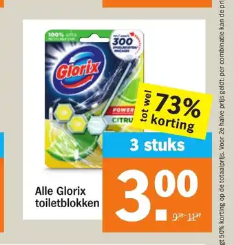 Albert Heijn Alle Glorix toiletblokken 3 stuks aanbieding