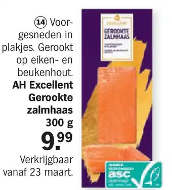 Albert Heijn AH Excellent Gerookte zalmhaas 300 g aanbieding