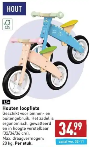 ALDI Houten loopfiets aanbieding