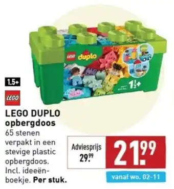 ALDI Lego duplo opbergdoos 65 stenen verpakt in een stevige plastic aanbieding