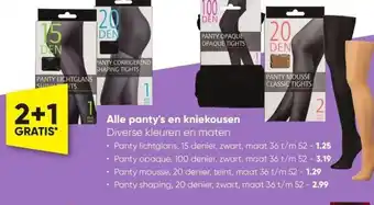 Big Bazar Alle panty's en kniekousen diverse kleuren en maten aanbieding