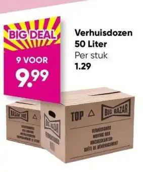 Big Bazar Verhuisdozen 50 liter aanbieding