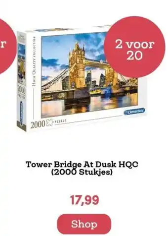 BookSpot Tower bridge at dusk hqc (2000 stukjes) aanbieding