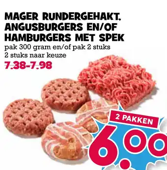 Boon`s Markt Mager rundergehakt, angusburgers en/of hamburgers met spek aanbieding