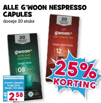 Boon`s Markt Alle g'woon nespresso cadules aanbieding