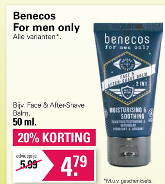 De Online Drogist Benecos for men only aanbieding