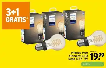 GAMMA Philips hue per stuk filament led lamp e27 7w aanbieding