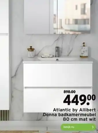 GAMMA Atlantic by allibert donna badkamermeubel 80 cm mat wit aanbieding