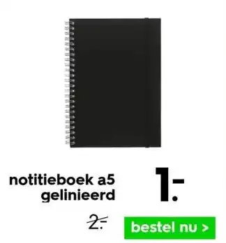 HEMA Notitieboek a5 gelinieerd aanbieding