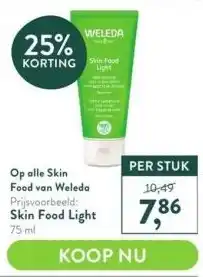 Holland & Barrett Op alle skin food van weleda prijsvoorbeeld: skin food light aanbieding