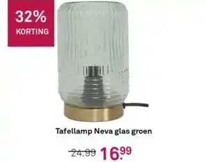 Karwei Tafellamp neva glas groen aanbieding