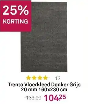 Karwei Trento vloerkleed donker grijs 20 mm 160x230 cm aanbieding