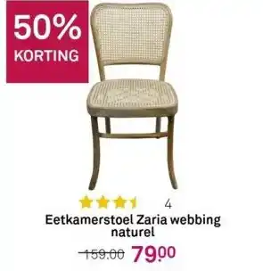 Karwei Eetkamerstoel zaria webbing naturel aanbieding