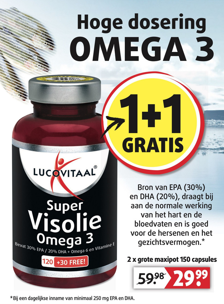 Hoge dosering omega 3 aanbieding bij Lucovitaal