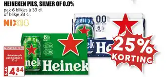 MCD Supermarkt Heineken pils. silver of 0.0% aanbieding