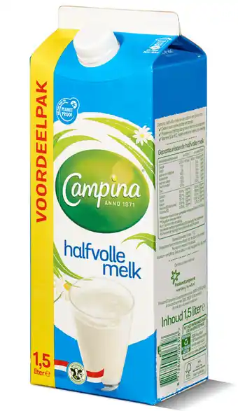 Picnic Campina  halfvolle melk aanbieding