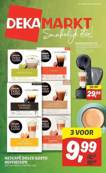 Dekamarkt Nescafé dolce gusto koffiecups aanbieding