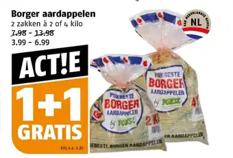 Poiesz Borger aardappelen 1+1 Gratis aanbieding