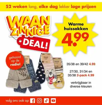 Wibra Warme huissokken aanbieding