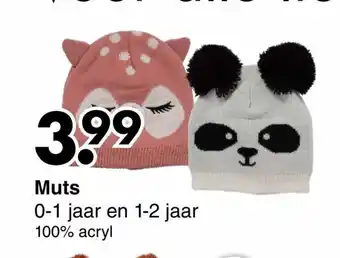 Wibra Muts 0-1 jaar en 1-2 jaar aanbieding