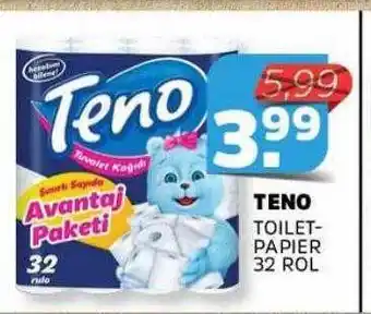 Sahan Supermarkten Teno toiletpapier 32 rol aanbieding