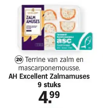 Albert Heijn AH Excellent Zalmamuses 9 stuks aanbieding