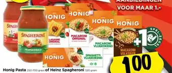 Vomar Voordeelmarkt Honig pasta 250-700 gram of heinz spagheroni 520 gram aanbieding