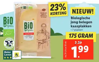 Lidl Biologische jong belegen kaasplakken aanbieding