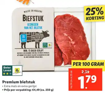 Lidl Premium biefstuk aanbieding