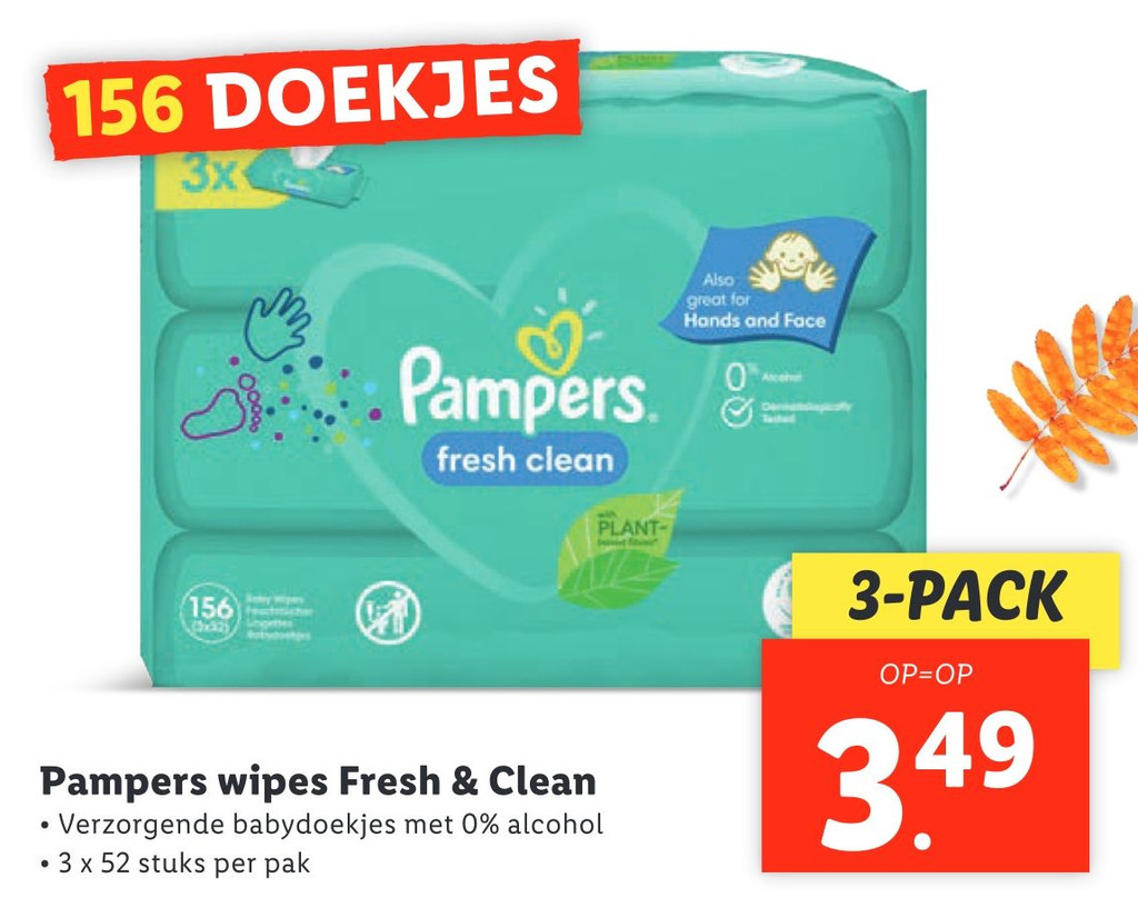 Pampers wipes fresh & clean aanbieding bij Lidl