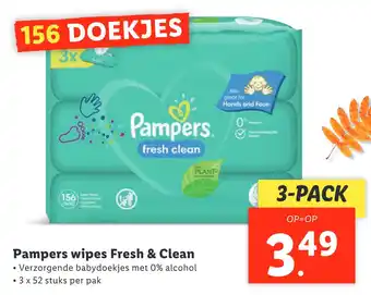 Lidl Pampers wipes fresh & clean aanbieding