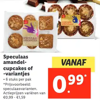 Lidl Speculaas amandel- cupcakes of -variantjes aanbieding