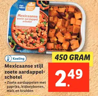 Lidl Mexicaanse stijl zoete aardappel- schotel aanbieding