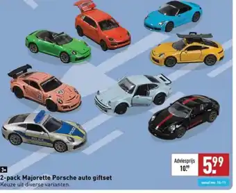 ALDI 2-pack Majorette Porsche auto giftset aanbieding