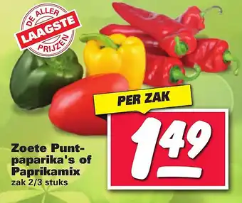 Nettorama Zoete punt- paparika's of paprikamix aanbieding